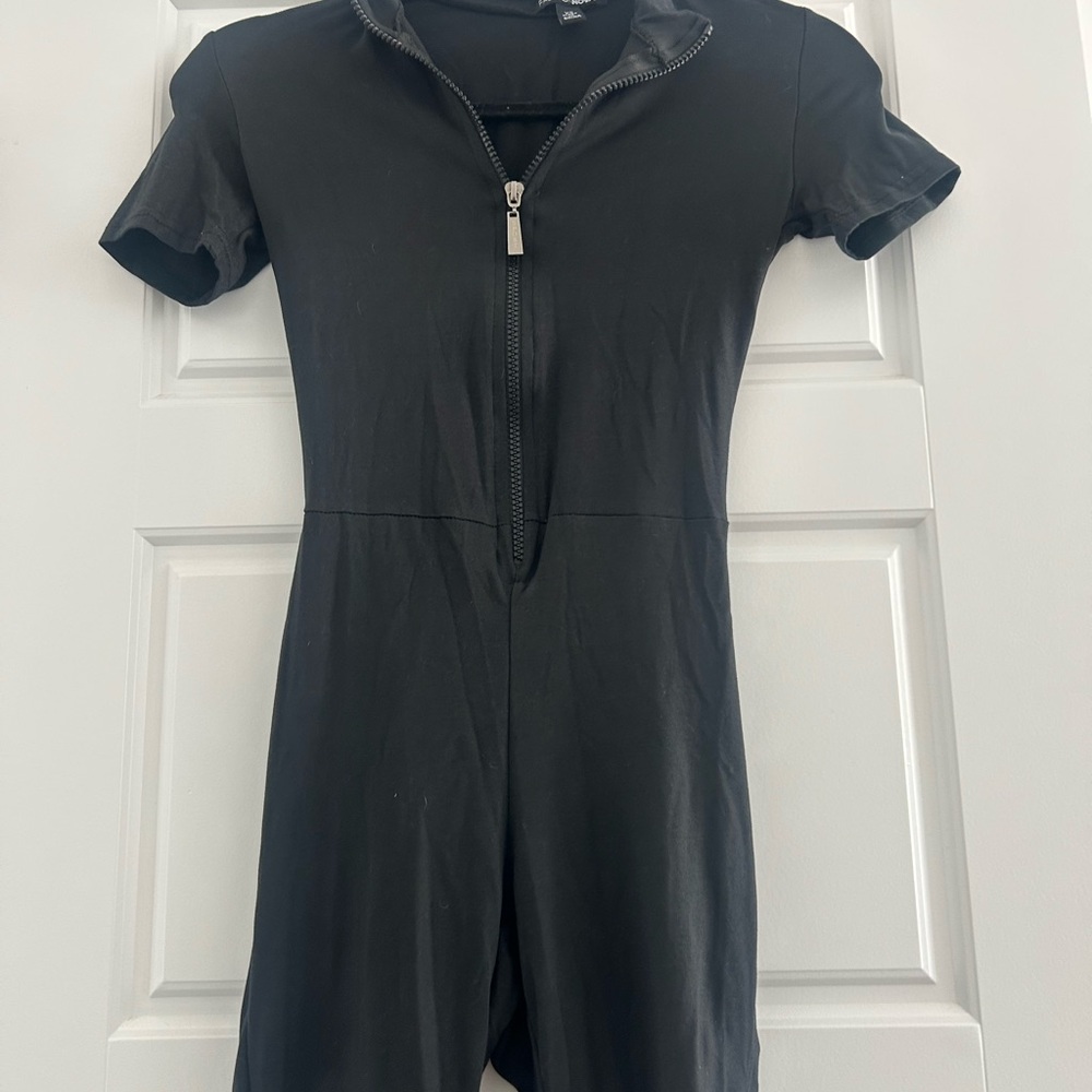 Fashion Nova Black Short Sleeve Jumpsuit